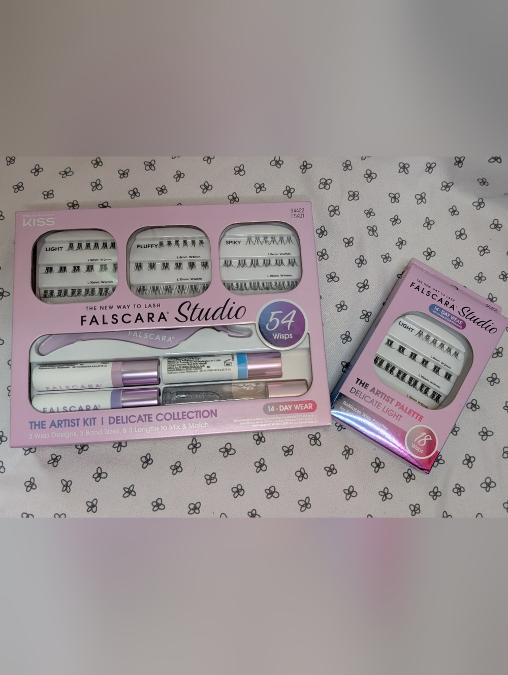 Kiss Falscara Studio Faux Lashes Kit DIY Eyelashe Clisters With Refill Delicate